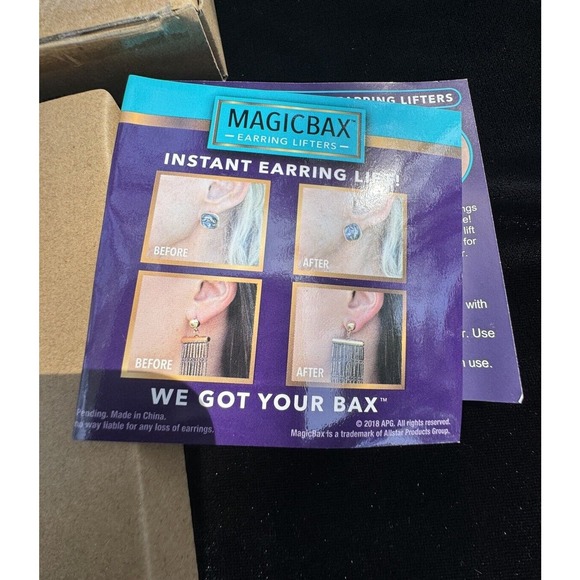 New HSN MagicBax Hypoallergenic Adjustable Instant Post Earring Lifters -A42 - Picture 2 of 6